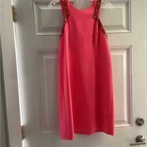 Pink Sleeveless Dress with Sequin Detail